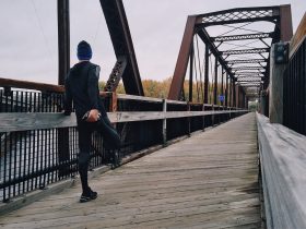 adult architecture athlete boardwalk