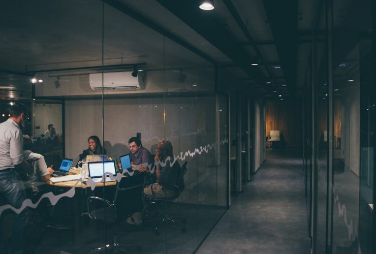 group of people having a meeting