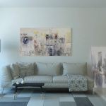 Modern interieur van een kubuswoning met schuine plafondvlakken en uitstekende hoeken als designelement